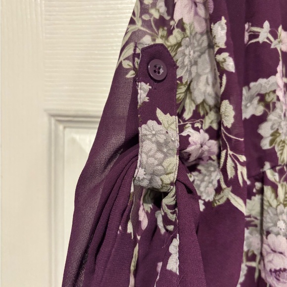 Floral Purple Sheer Top - Picture 5 of 5
